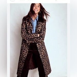 Fabulous Boden Cheetah Print Velvet Lancaster Trench coat -Like new  sz US 10R